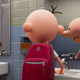 Diary of a Wimpy Kid's Greg washes his hands in the school bathroom while another boy screams in horror.